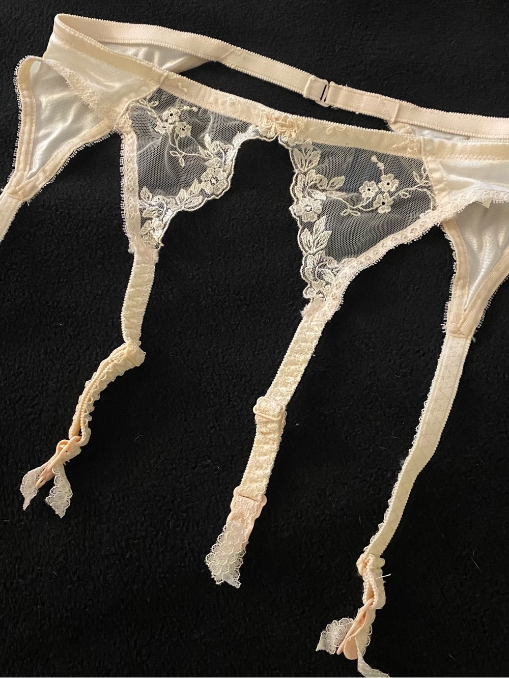 Christian Dior Satin & Lace Garter Belt Size Small